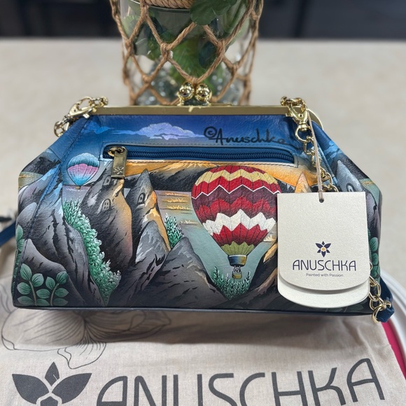 Anuschka Multicolor Hot Air Balloon Crossbody NWT - Picture 8 of 13